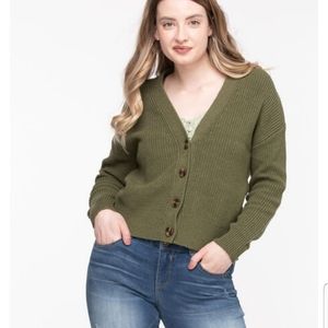 SIZE XL RIBBED KNIT CARDIGAN